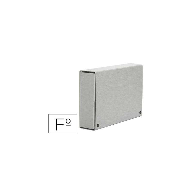 CARPETA PROYECTOS PARDO FOLIO LOMO 90 MM CARTON FORRADO GRIS CON BROCHE