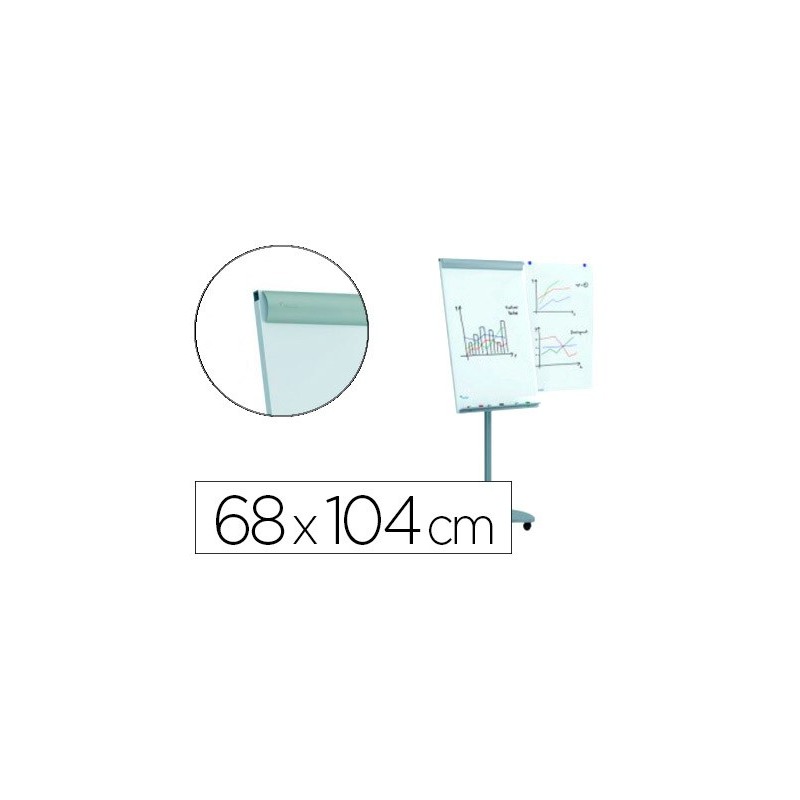PIZARRA BLANCA ROCADA PARA CONFERENCIAS METALICA MAGNETICA CON RUEDAS 68X104 CM INCLUYE 2 BRAZOS LATERALES
