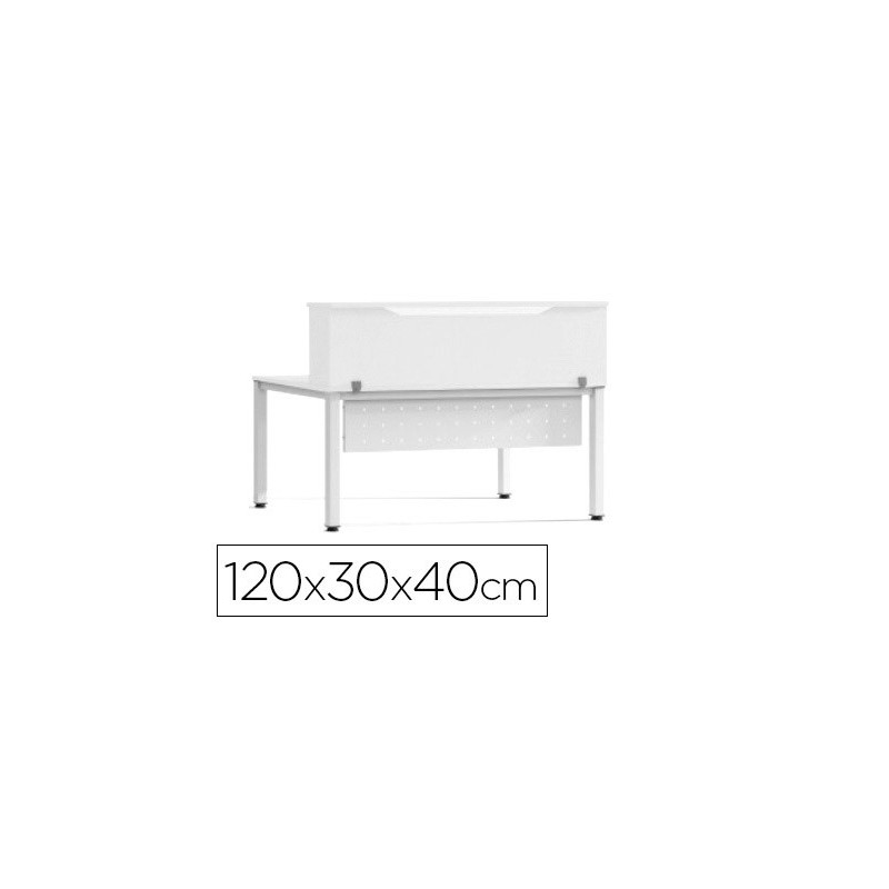 MOSTRADOR DE ALTILLO ROCADA VALIDO PARA MESAS WORK METAL EXECUTIVE 120X30X40 CM ACABADO AW04 BLANCO/BLANCO