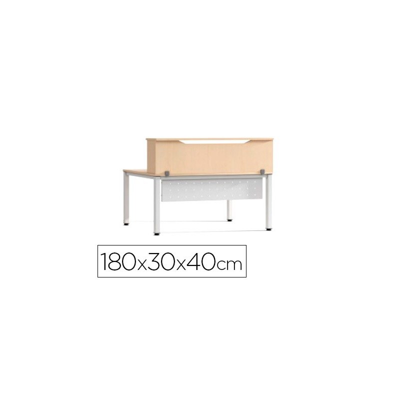 MOSTRADOR DE ALTILLO ROCADA VALIDO PARA MESAS WORK METAL EXECUTIVE 180X30X40 CM ACABADO AA01 HAYA/HAYA