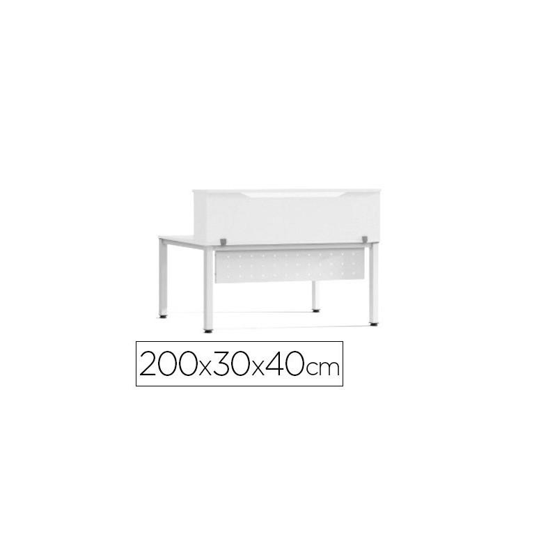 MOSTRADOR DE ALTILLO ROCADA VALIDO PARA MESAS WORK METAL EXECUTIVE 200X30X40 CM ACABADO AW04 BLANCO/BLANCO