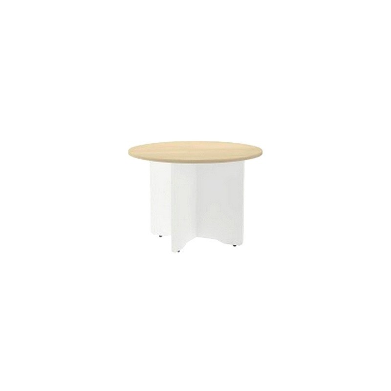 MESA DE REUNION ROCADA MEETING 3005AW04 ESTRUCTURA MADERA BLANCO ALUMINIO EN ASPAS TABLERO BLANCO 100 CM