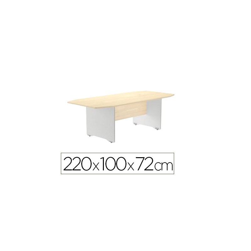 MESA DE REUNION ROCADA MEETING 3003AB02 ESTRUCTURA MADERA GRIS ALUMINIO TABLERO MADERA GRIS 220X100X72 CM