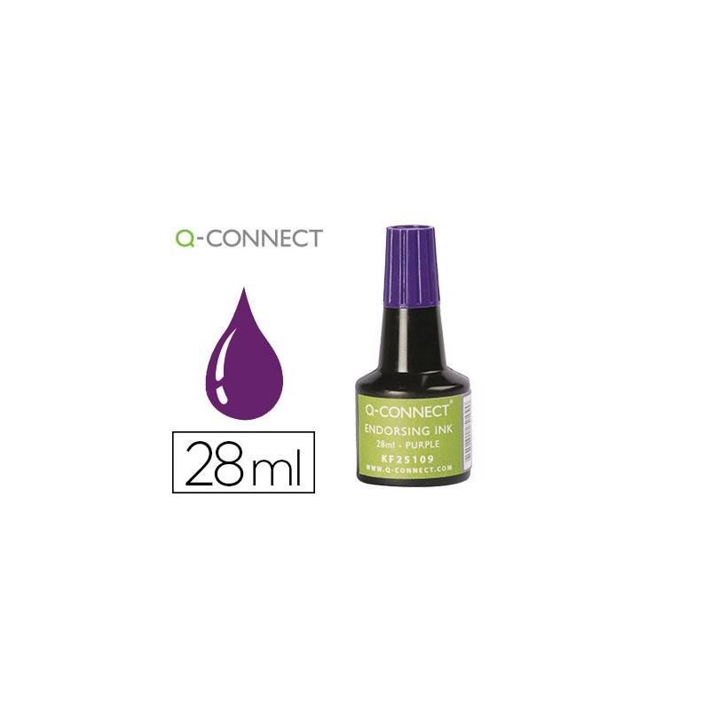 TINTA TAMPON Q-CONNECT VIOLETA FRASCO DE 28 ML