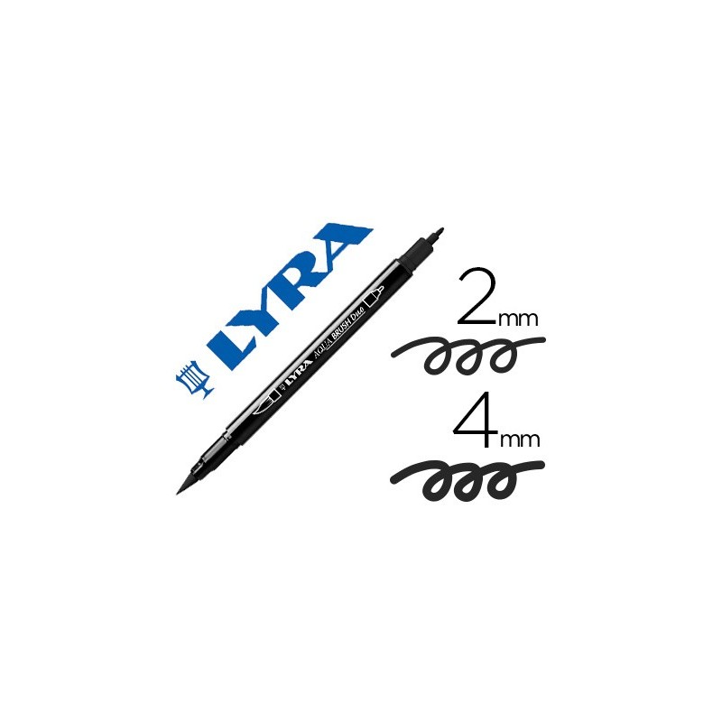 ROTULADOR LYRA AQUA BRUSH ACUARELABLE DOBLE PUNTA FINA Y PINCEL NEGRO