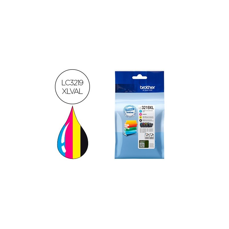INK-JET BROTHER LC3219XLVAL MULTIPACK 4 COLORES NEGRO / AMARILLO / CIAN / MAGENTA ALTA CAPACIDAD 3000 PAG NEGRO