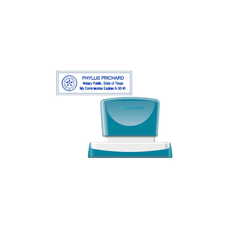 SELLO X'STAMPER QUIX PERSONALIZABLE COLOR AZUL MEDIDAS 22X69 MM Q-18