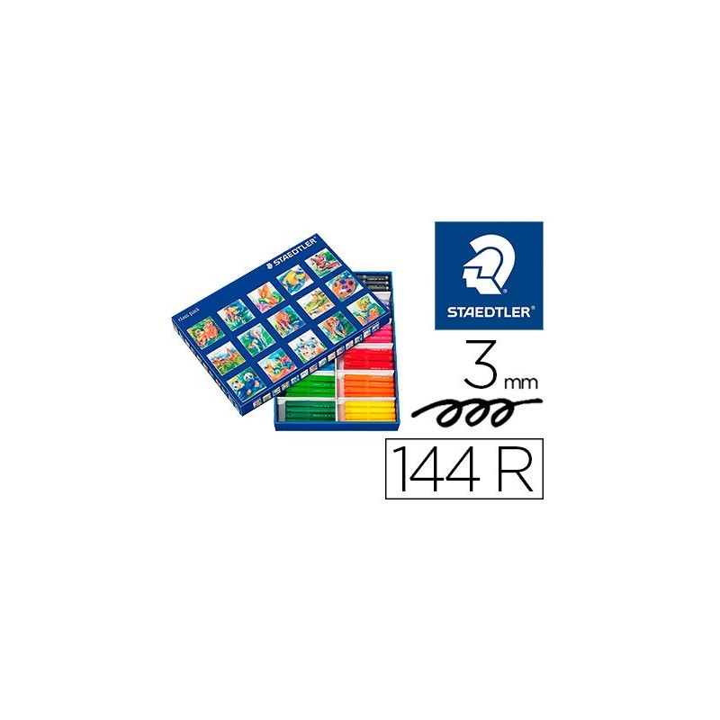 ROTULADOR STAEDTLER COLOR JUMBO TRAZO 3 MM SCHOOL PACK DE 144 UNIDADES COLORES SURTIDOS 12 X COLOR