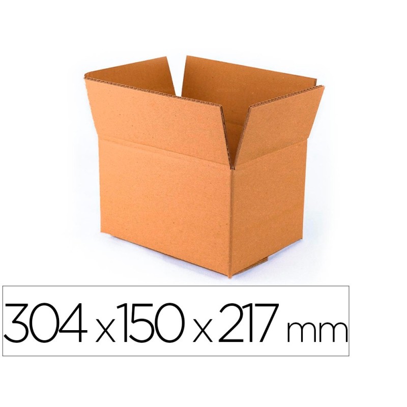 CAJA PARA EMBALAR Q-CONNECT USOS VARIOS CARTON DOBLE CANAL MARRON 304X150X217 MM