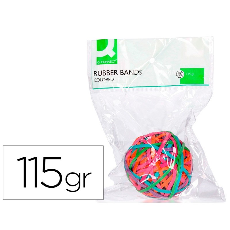 GOMILLAS ELASTICAS COLORES Q-CONNECT BOLA DE 115 GR
