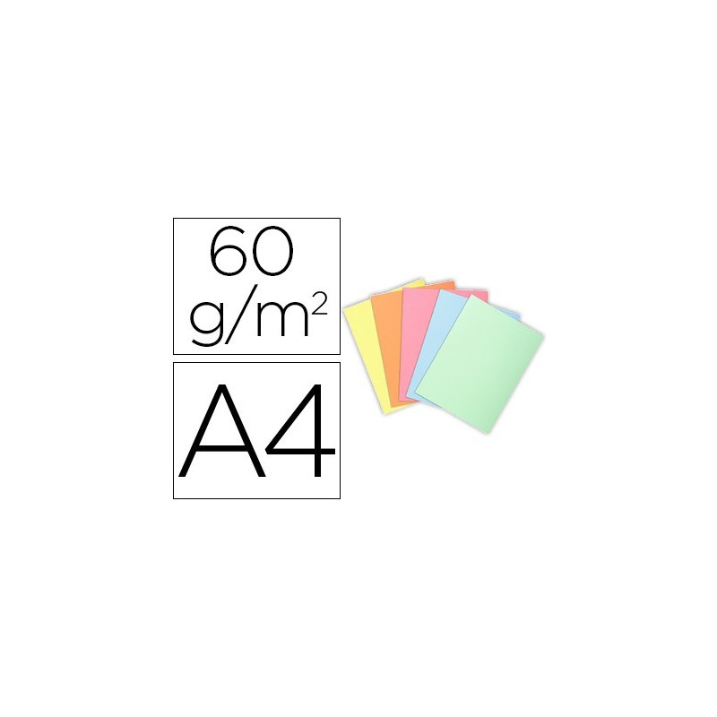 SUBCARPETA CARTULINA EXACOMPTA DIN A4 PAQUETE DE 100 UNIDADES COLORES PASTEL SURTIDOS 60 GR