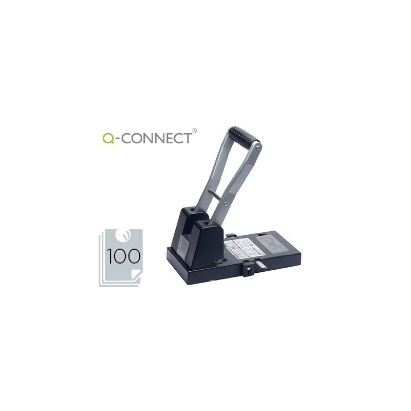 TALADRADOR Q-CONNECT KF18766 NEGRO 2 TALADROS ABERTURA 10 MM CAPACIDAD 270 HOJAS