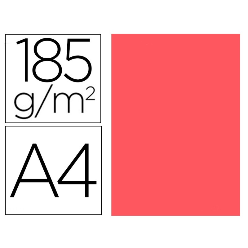 CARTULINA GUARRO DIN A4 CORAL 185 GR PAQUETE DE 50 HOJAS