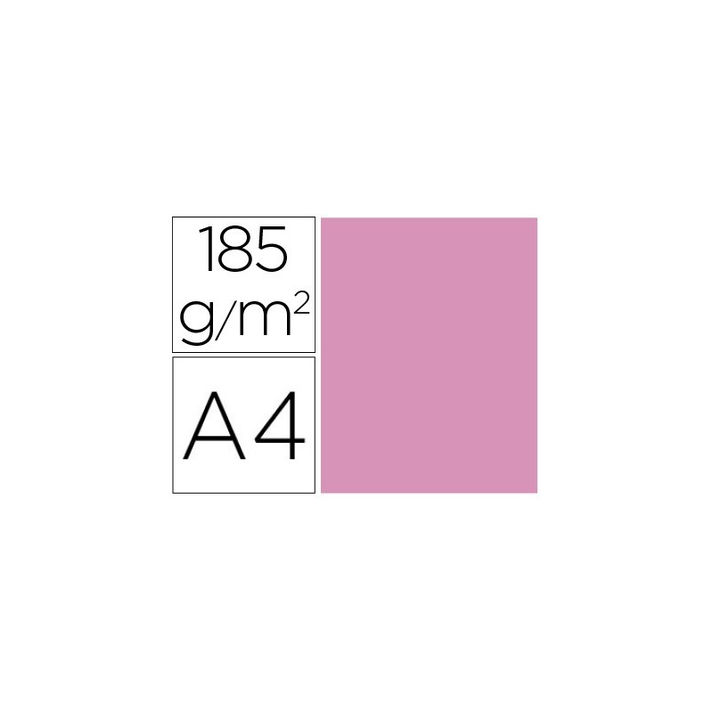 CARTULINA GUARRO DIN A4 ROSA CHICLE 185 GR PAQUETE DE 50 HOJAS