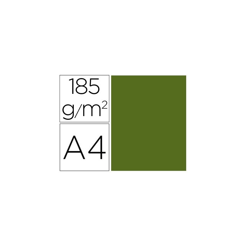 CARTULINA GUARRO DIN A4 VERDE SAFARI 185 GR PAQUETE DE 50 HOJAS