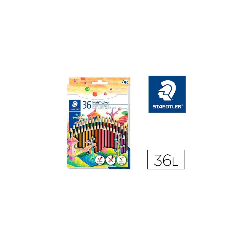 LAPICES DE COLORES STAEDTLER WOPEX ECOLOGICO 36 COLORES EN CAJA DE CARTON