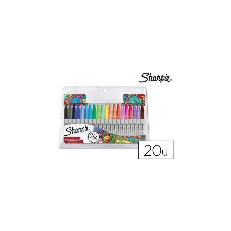 ROTULADORES SHARPIE PERMANENTE PUNTA FINA BLISTER DE 20 UNIDADES COLORES SURTIDOS