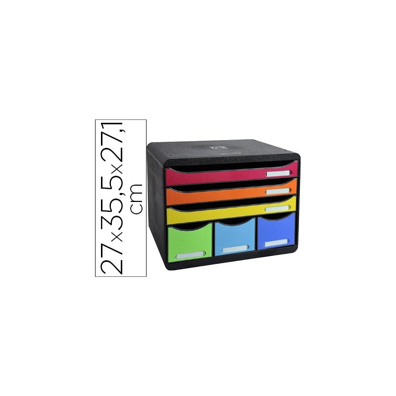 FICHERO CAJONES SOBREMESA EXACOMPTA IDERAMA ARLEQUIN 6 CAJONES MULTICOLORES 270X355X271 MM