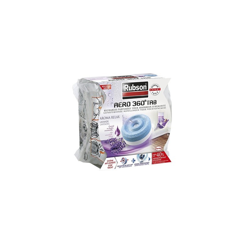 RECAMBIO PASTILLA DESHUMIDIFICADOR RUBSON AERO 360¼ AROMATERAPIA LAVANDA
