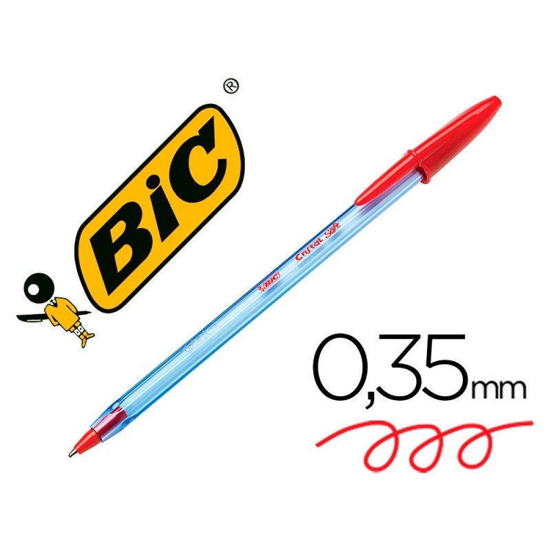 BOLIGRAFO BIC CRISTAL SOFT ROJO PUNTA DE 1,2 MM