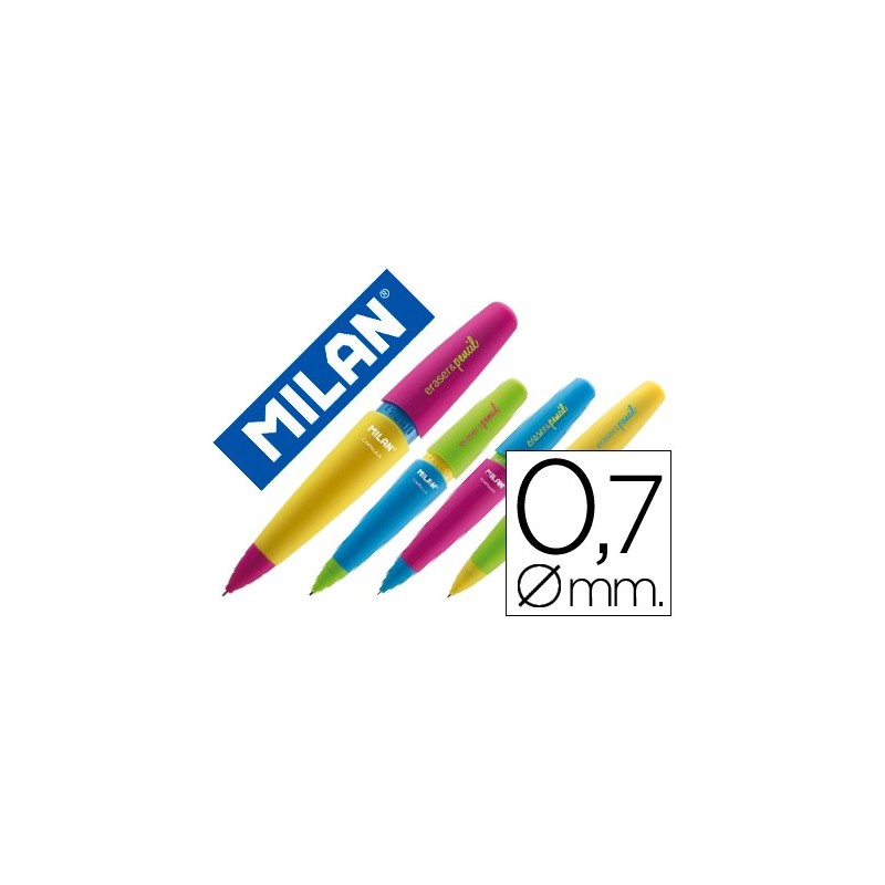 PORTAMINAS MILAN CAPSULE MIX 0,7 MM CON GOMA COLORES SURTIDOS