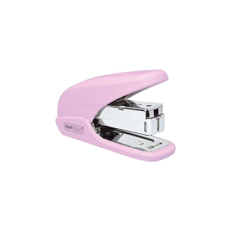GRAPADORA RAPESCO X5 MINI CAPACIDAD 20 HOJAS USA GRAPAS 24/6 Y 26/6 COLOR ROSA