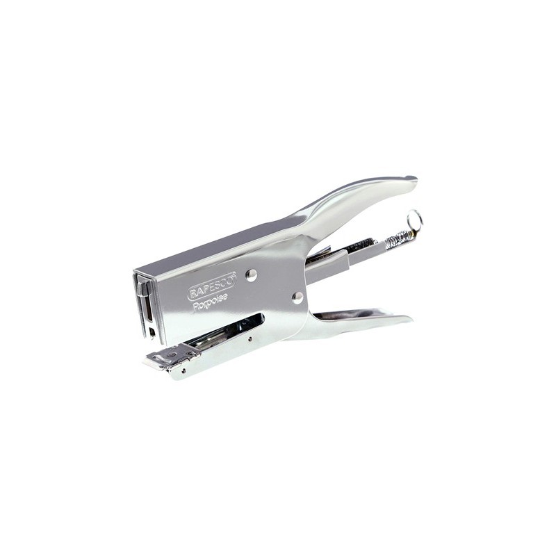 GRAPADORA RAPESCO TENAZA PORPOISE METALICA CAPACIDAD 40 HOJAS USA GRAPAS 24/6 Y 26/6 COLOR PLATA