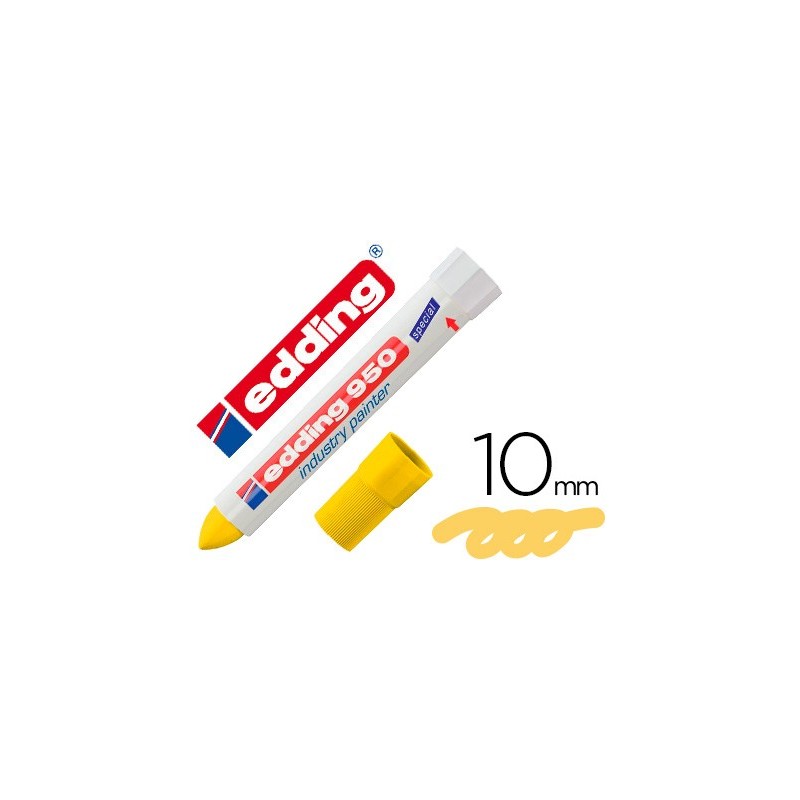 ROTULADOR EDDING PERMANENTE 950 PASTA OPACA AMARILLA PUNTA REDONDA 10 MM PARA SUPERFICIES OXIDADAS O
