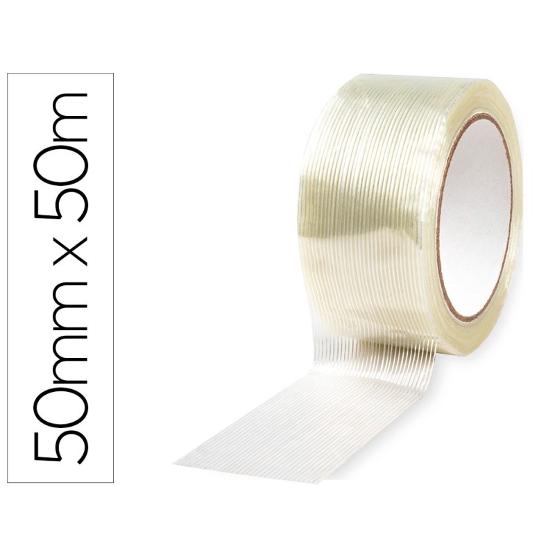 CINTA ADHESIVA Q-CONNECT MONOFILAMENTOS TRANSPARENTE 50 MT X 50 MM PARA EMBALAJE