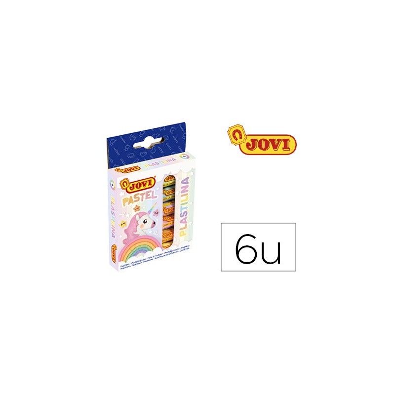 PLASTILINA JOVI 90 ESTUCHE 6 BARRAS COLORES PASTEL SURTIDOS15 G