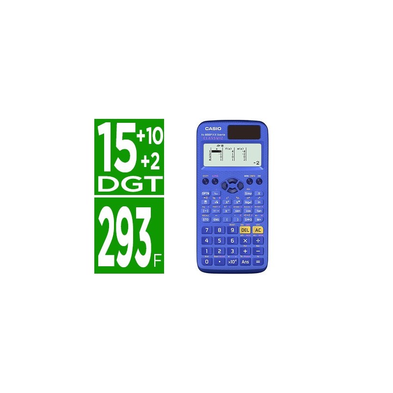 CALCULADORA CASIO FX-85SPX II CLASSWIZ CIENTIFICA 293 FUNCIONES 9 MEMORIAS 15+10+2 DIGITOS 16 MB FLASH ROM CON