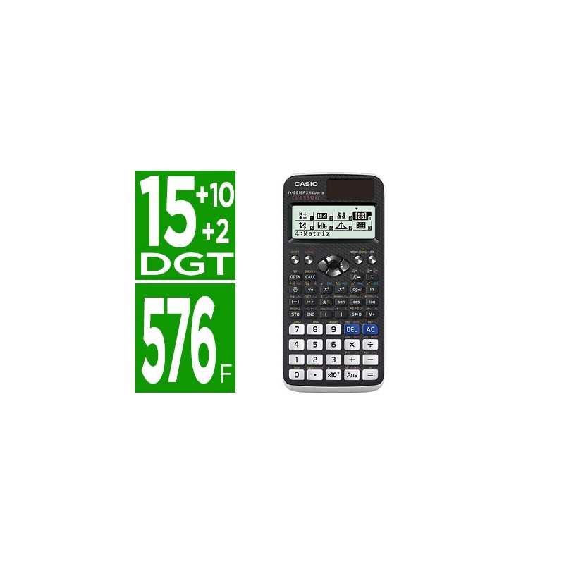 CALCULADORA CASIO FX-991SPX II CLASSWIZZ CIENTIFICA 576 FUNCIONES 9 MEMORIAS 15+10+2 DIGITOS CODIGO QR CON TAPA