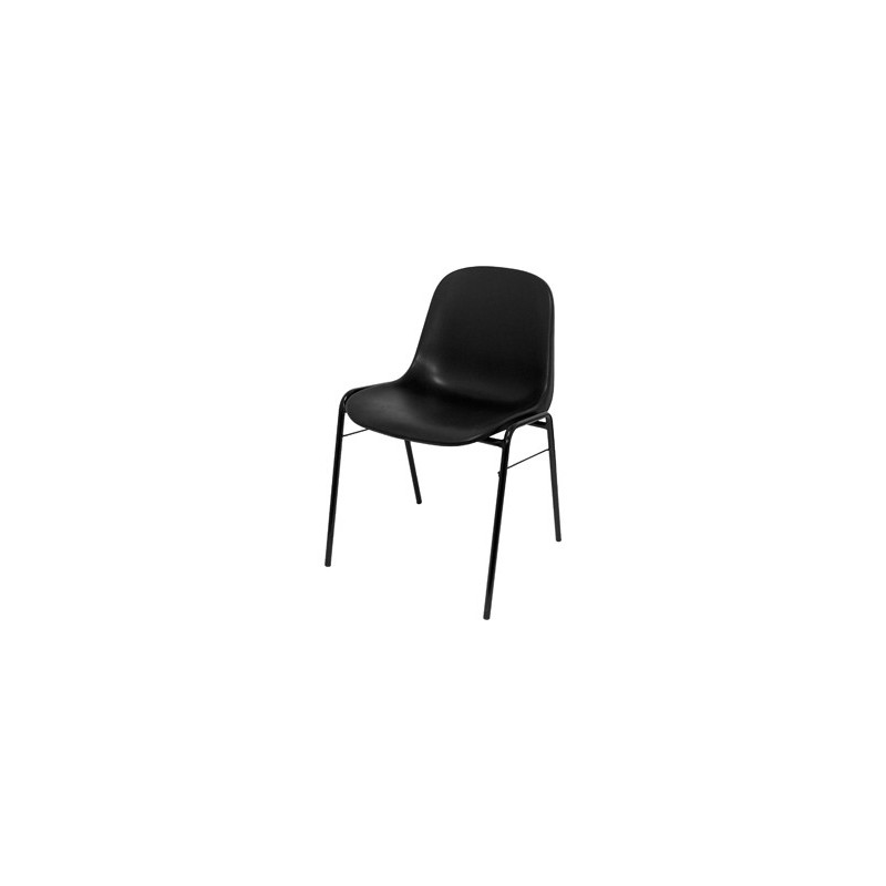 SILLA APILABLE PYC ESTRUCTURA METAL ASIENTO Y RESPALDO PVC ERGONOMICA 770X450X420 MM NEGRA