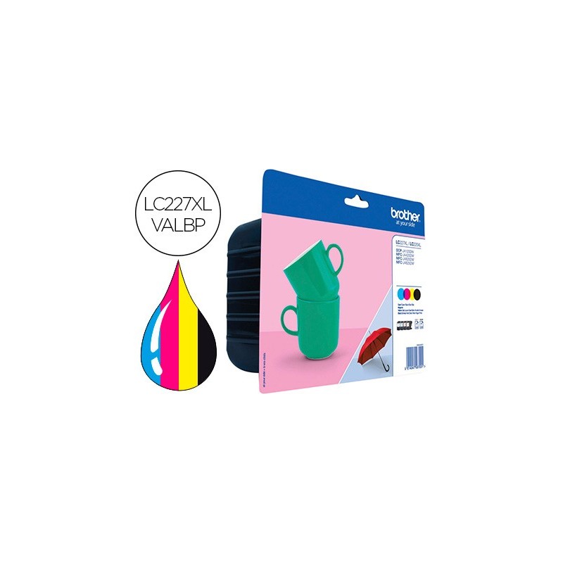 INK-JET BROTHER LC-227XLVALBP DCP-J4120DW / MFC-J4420DW / J4620DW / J4625DW PACK 4 COLORES NEGRO AMARILLO CIAN