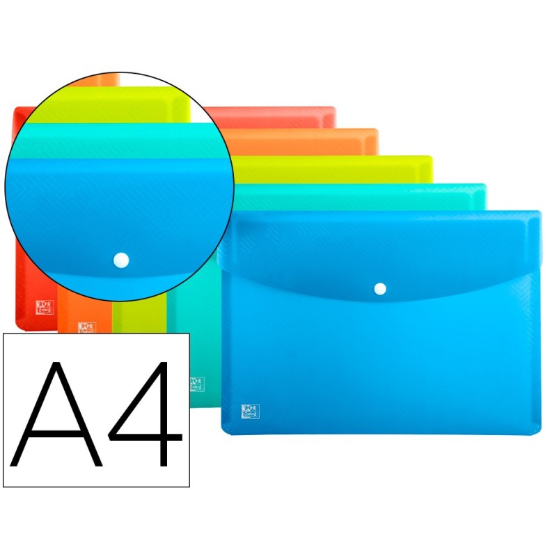 CARPETA OXFORD URBAN DOSSIER BROCHE POLIPROPILENO DIN A4 PACK DE 5 COLORES SURTIDOS