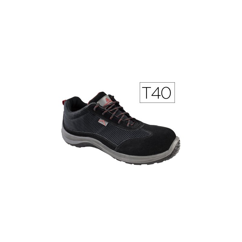 ZAPATOS DE SEGURIDAD DELTAPLUS ASTI PIEL DE SERRAJE AFELPADO SUELA DE COMPOSITE NEGRO TALLA 40