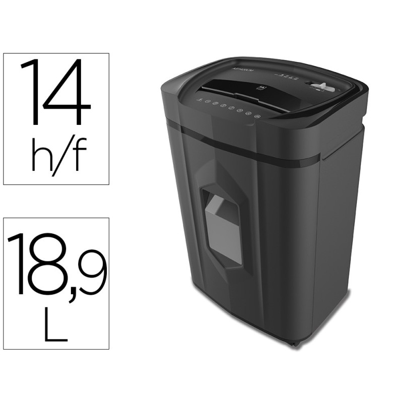 DESTRUCTORA DE DOCUMENTOS Q-CONNECT KF17109 SEGURIDAD P4CAPACIDAD DE CORTE 14 HOJAS CLIPS GRAPAS TARJETAS Y CD