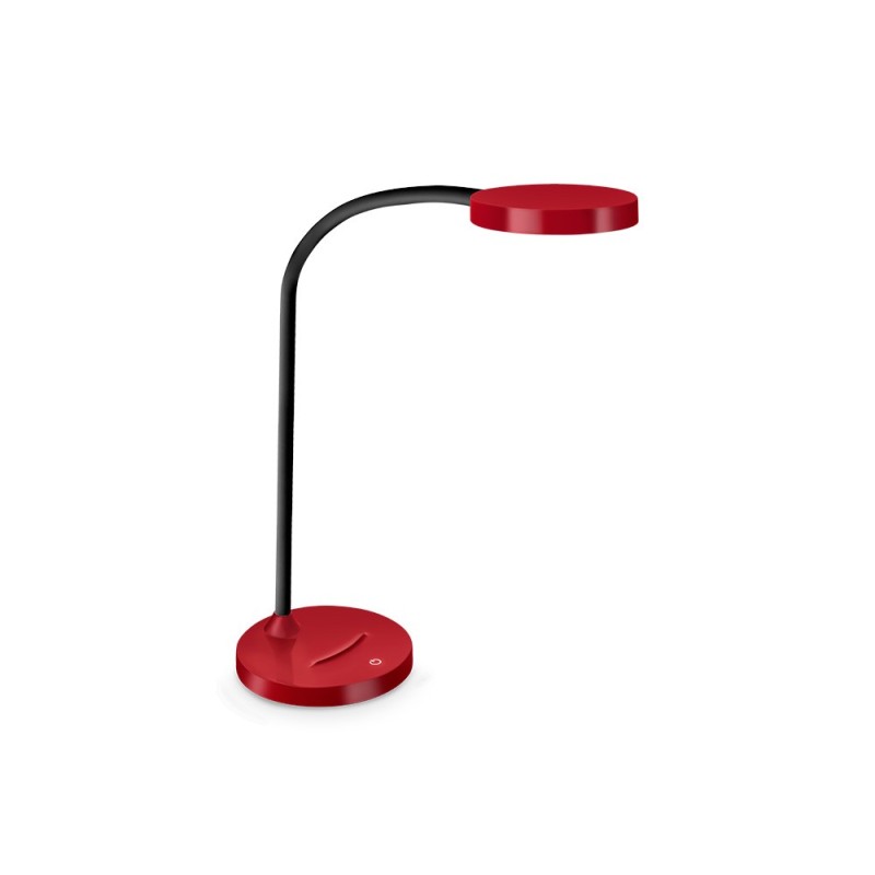 LAMPARA DE OFICINA CEP FLEX PLASTICO LED DE 4W BRAZO FLEXIBLE TACTIL COLOR ROJO 160X600 MM