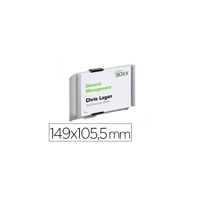 IDENTIFICADOR PORTANOMBRE DURABLE ALUMINIO PLACA ACRILICA ANTIRREFLENTANTE PARA PUERTAS 149X105,5 MM