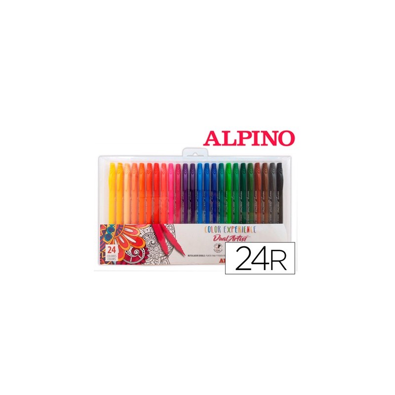 ROTULADOR ALPINO DUAL ARTIST COLOR EXPERIENCE ESTUCHE DE 24UNIDADES COLORES SURTIDOS