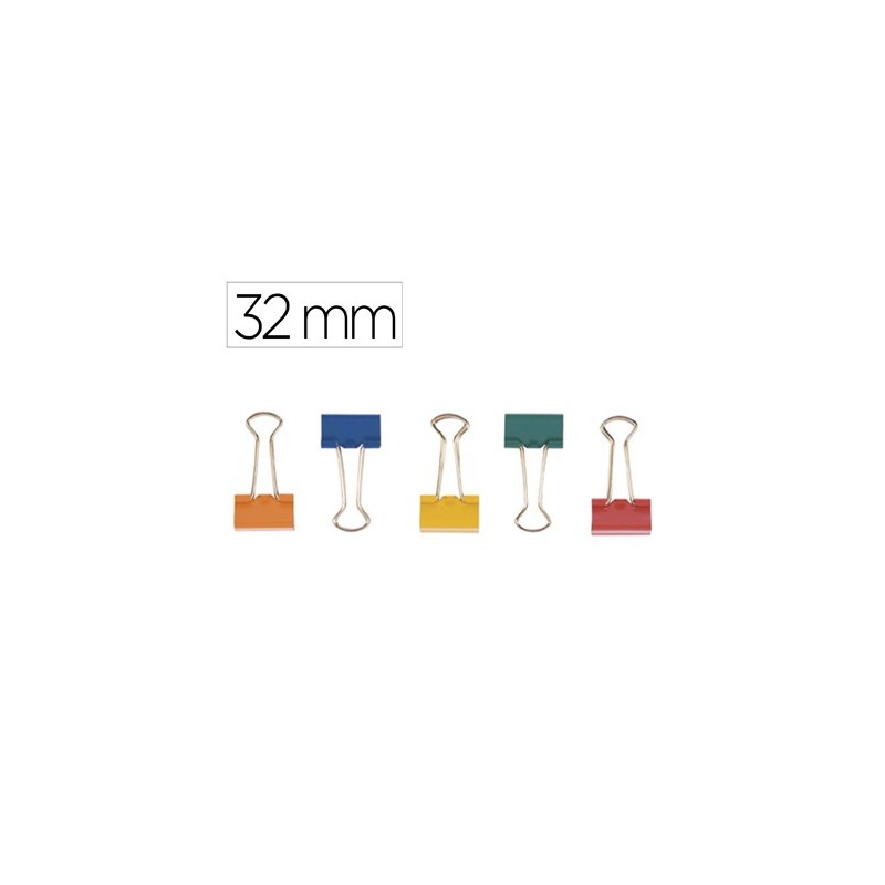 PINZA METALICA Q-CONNECT REVERSIBLE N.3 32 MM CAJA DE 10 UNIDADES COLORES SURTIDOS
