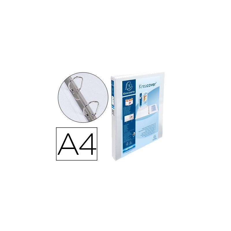 CARPETA EXACOMPTA CANGURO 2 ANILLAS 16 MM DIN A4+ CARTON FORRADO POLIPROPILENO PERSONALIZABLE 3 BOLSILLOS