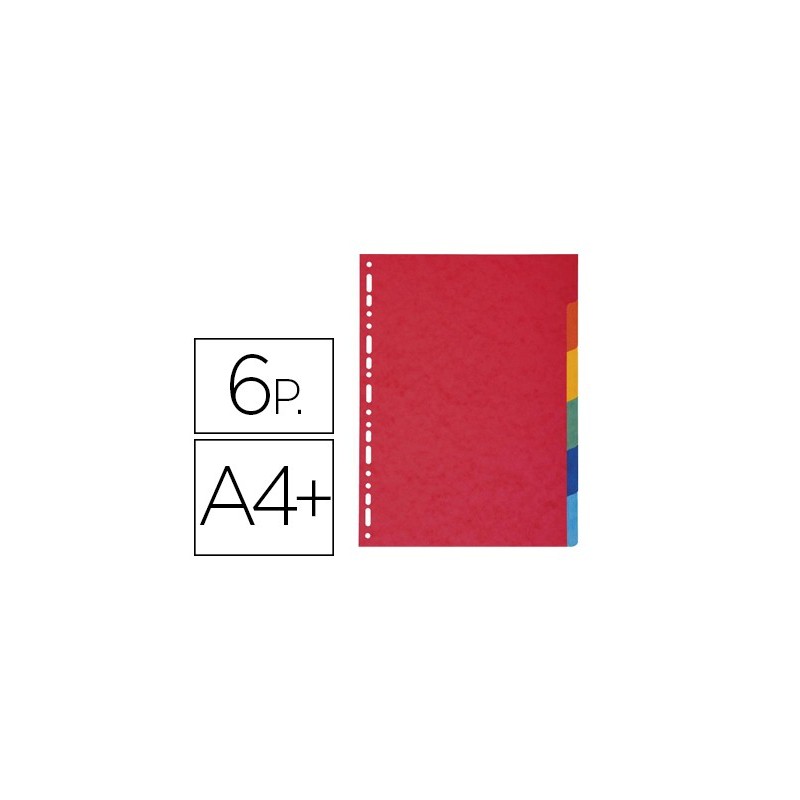 SEPARADORES EXACOMPTA CARTULINA BRILLO JUEGO DE 6 SEPARADORES DIN A4+ MULTITALADRO