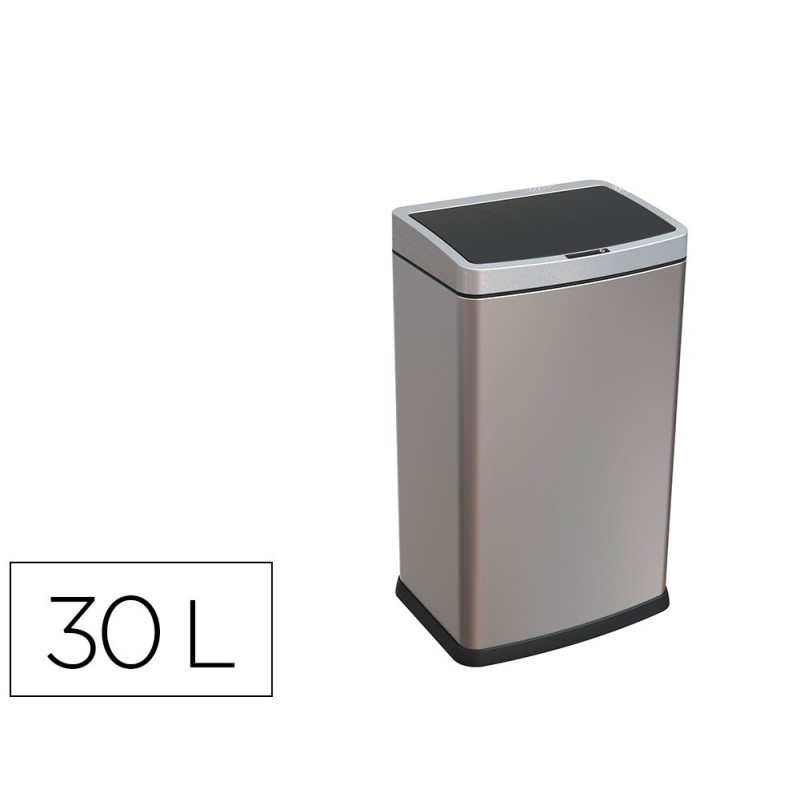 PAPELERA METALICA Q-CONNECT CON SENSOR AUTOMATICO CAPACIDAD 30 LITROS 500X240X330 MM