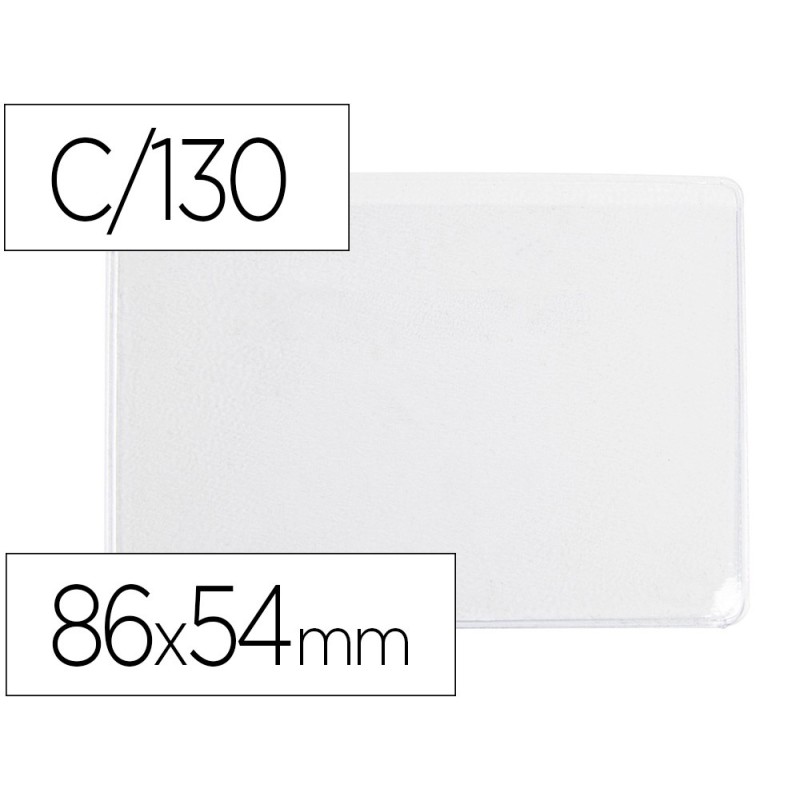 FUNDA PORTADOCUMENTO Q-CONNECT DNI 130 MICRAS PVC TRANSPARENTE CON UERO 86X54 MM