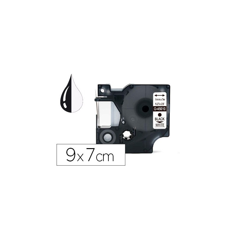CINTA Q-CONNECT 1000 NEGRO-BLANCO 9 MM X 7MT DYMO