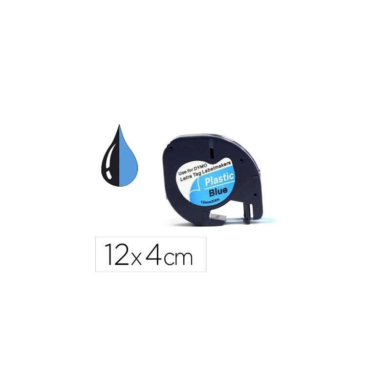 CINTA Q-CONNECT 12MM X 4MT NEGRO-ULTRA AZUL PARA MAQUINA LETRATAG