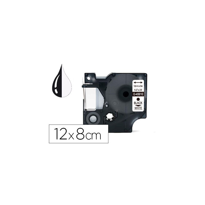 CINTA Q-CONNECT MK-221 BLANCO-NEGRO 9MM LONGITUD 8 MT