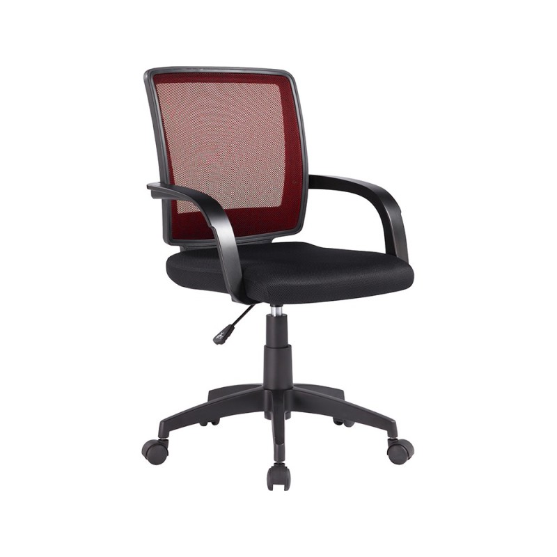 SILLA GIRATORIA Q-CONNECT RESPALDO MEDIO REGULABLE EN ALTURA 900+100X560X570 MM COLOR ROJO