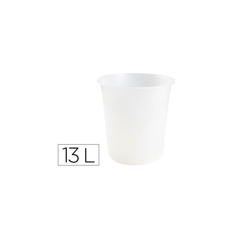 PAPELERA PLASTICO Q-CONNECT TRANSPARENTE 13 LITROS 275X285 MM